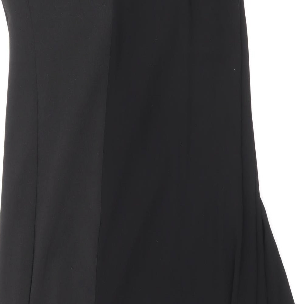 River Island Womens Black Polyester A-Line Size 8 Round Neck Zip