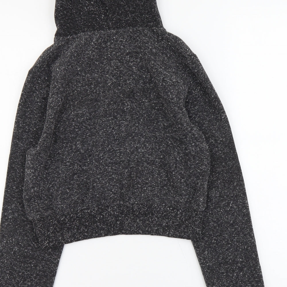 Hype Womens Grey Cotton Pullover Hoodie Size S Pullover
