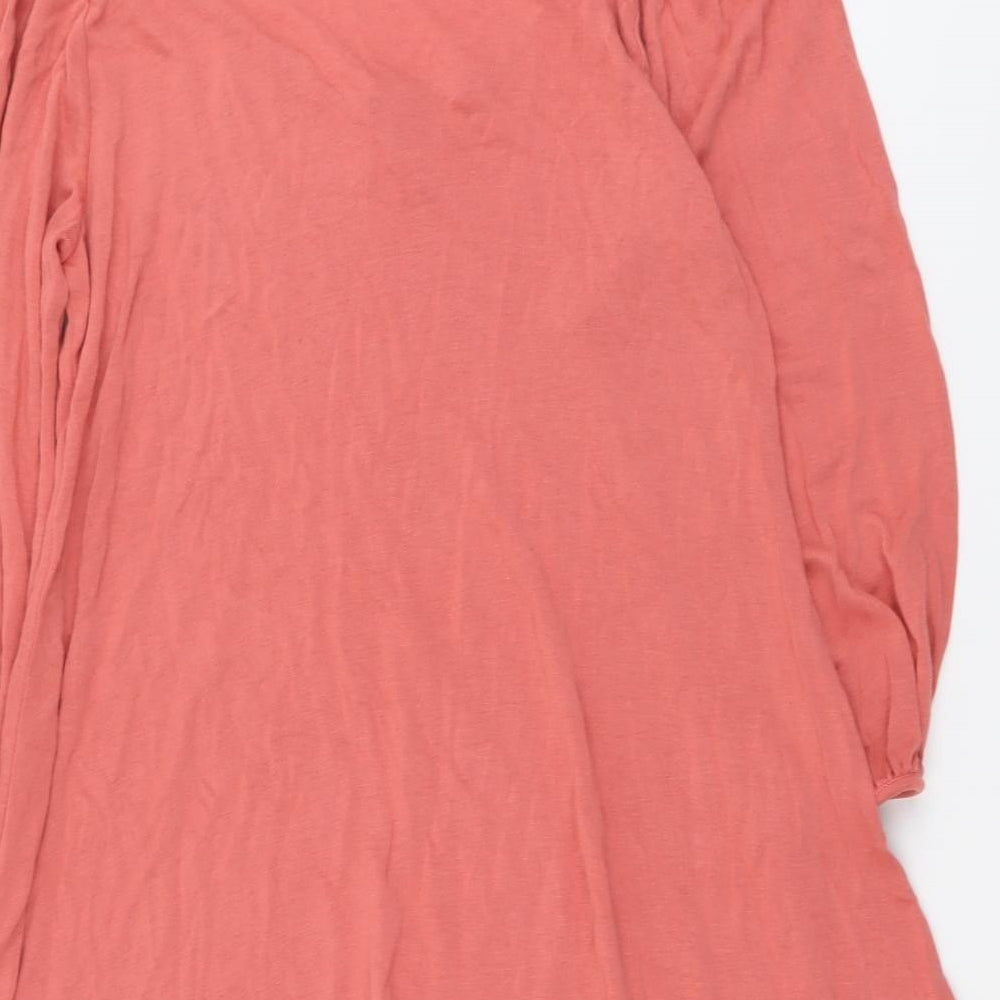 Marks & Spencer Womens Pink Viscose Basic T-Shirt Size 16 Scoop Neck