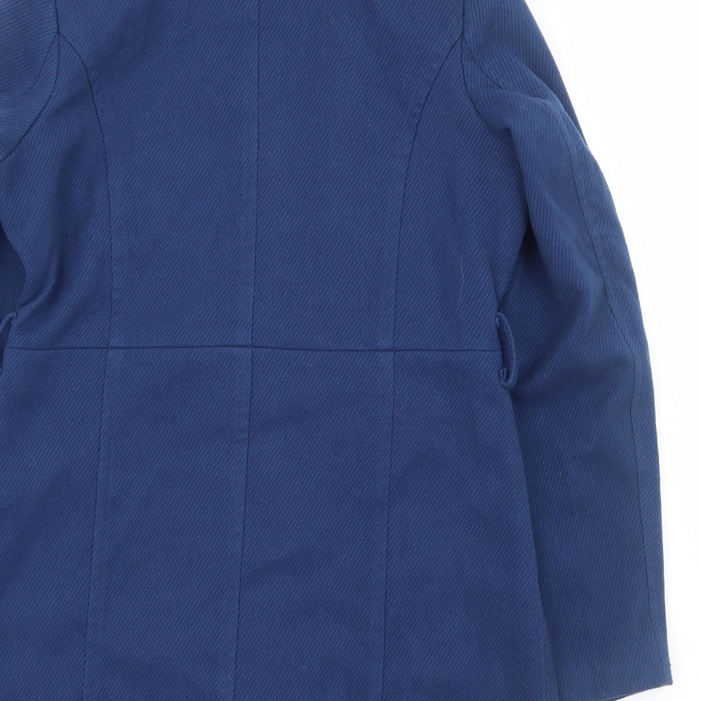 Oner Womens Blue Pea Coat Coat Size L Button