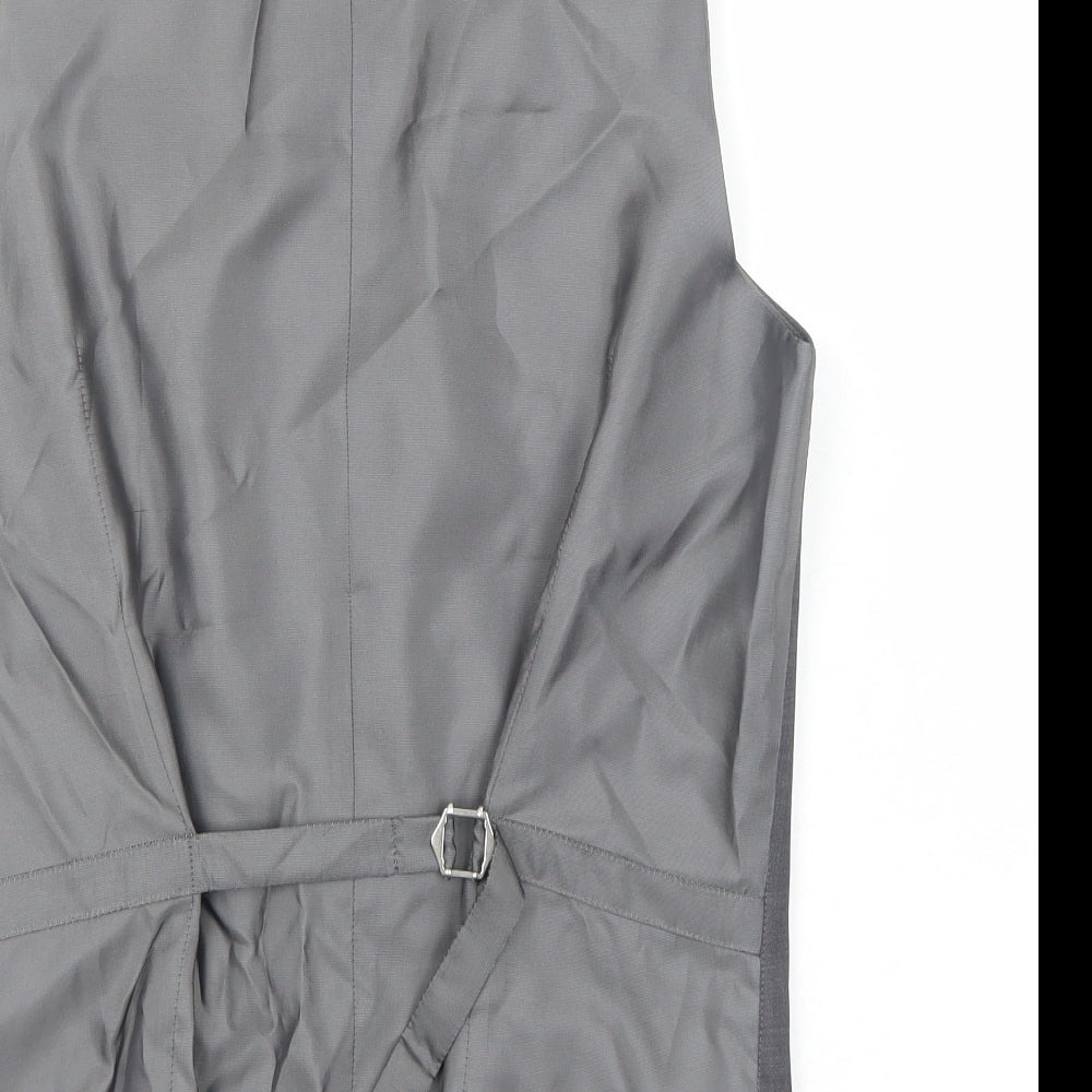 Marks & Spencer Mens Grey Polyester Jacket Suit Waistcoat Size M Regular