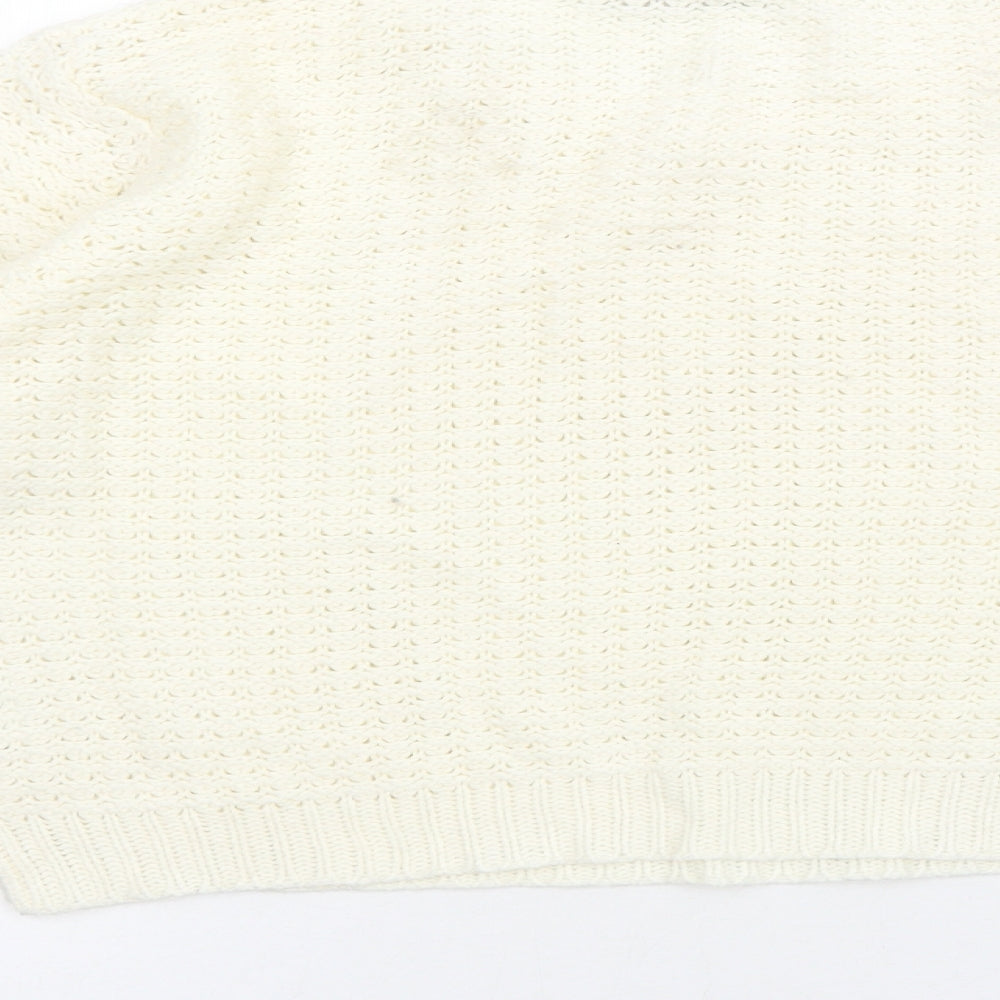 Select Womens Ivory Round Neck Polyester Pullover Jumper Size 16
