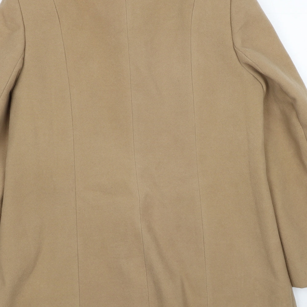 EWM Womens Beige Pea Coat Coat Size 12 Button