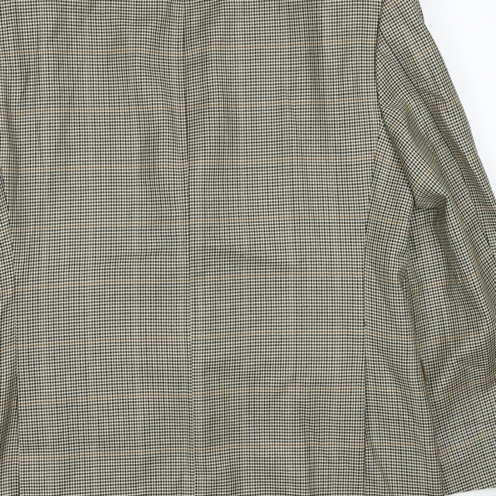 Marks & Spencer Mens Brown Plaid Wool Jacket Blazer Size 40 Regular