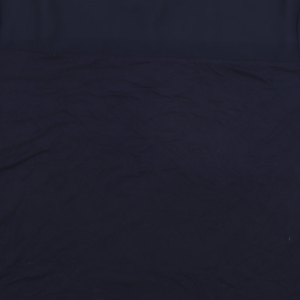 Warehouse Womens Blue Viscose Basic T-Shirt Size 14 Round Neck
