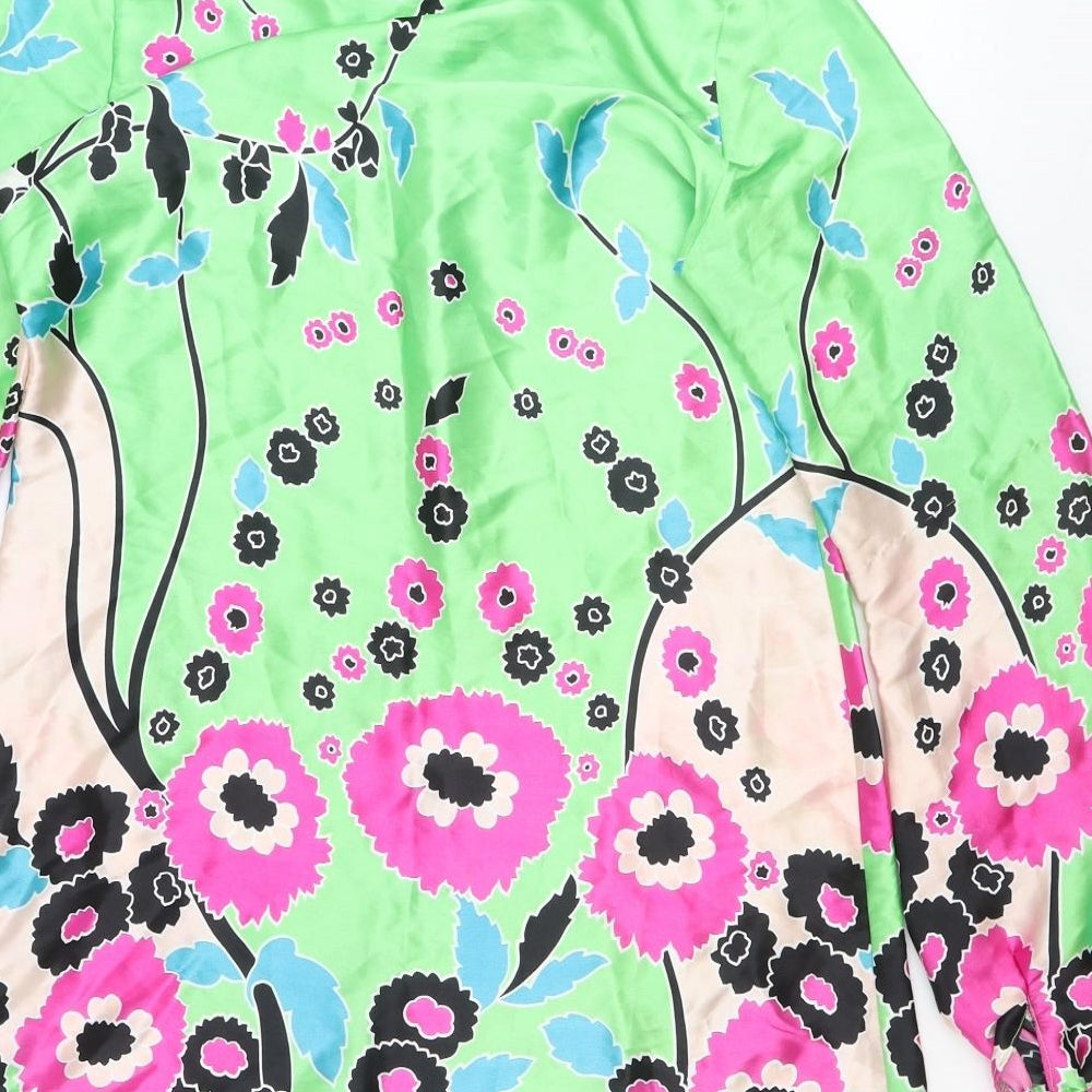 Elise Ryan Womens Multicoloured Floral Polyester Mini Size M Boat Neck Pullover