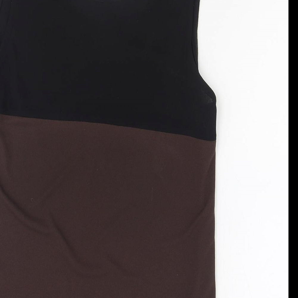 Grace Collection Womens Black Polyester Basic Tank Size 12 Scoop Neck