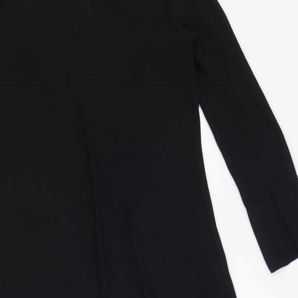 Marks & Spencer Womens Black Polyester A-Line Size 10 Mock Neck Tie