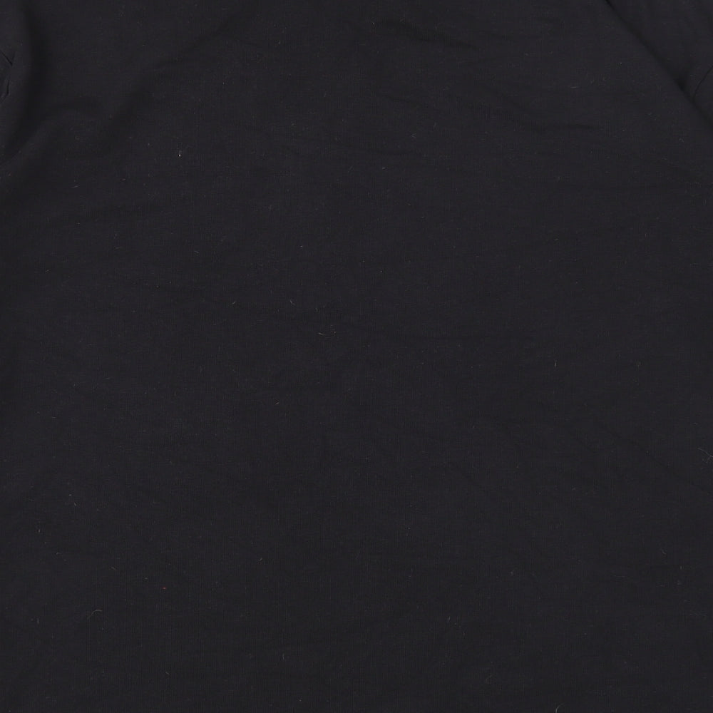 New Look Womens Black Cotton Pullover Sweatshirt Size 12 Snap