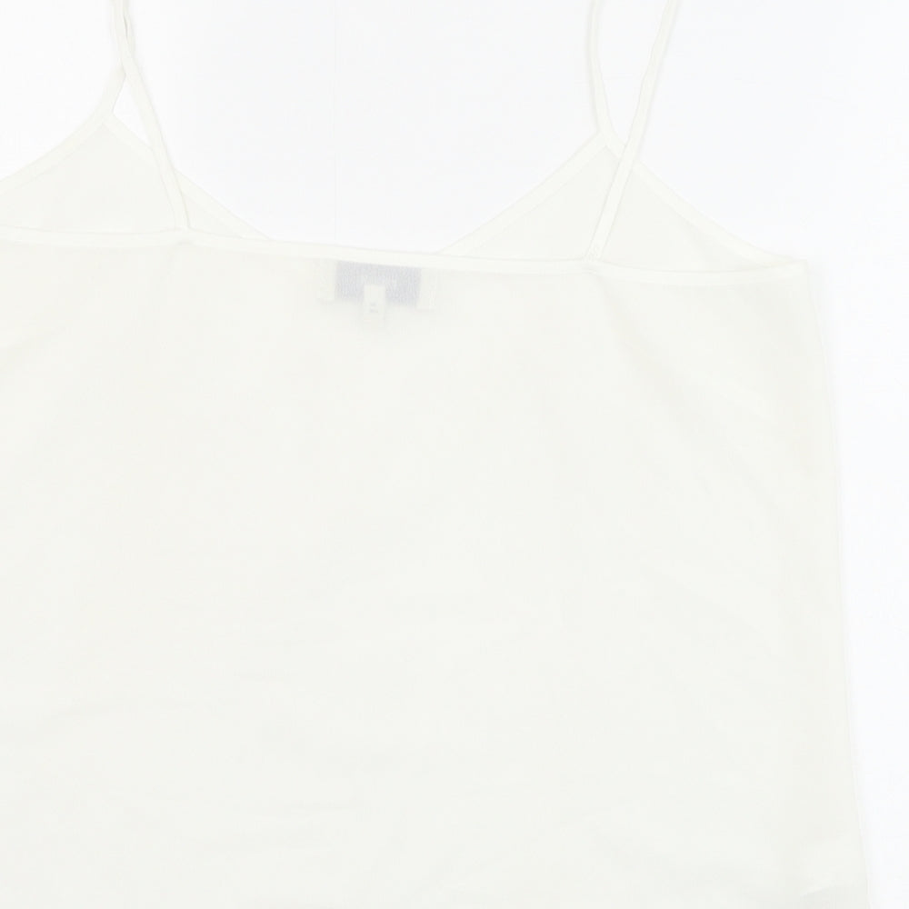 NEXT Womens White Polyester Basic Tank Size 12 V-Neck