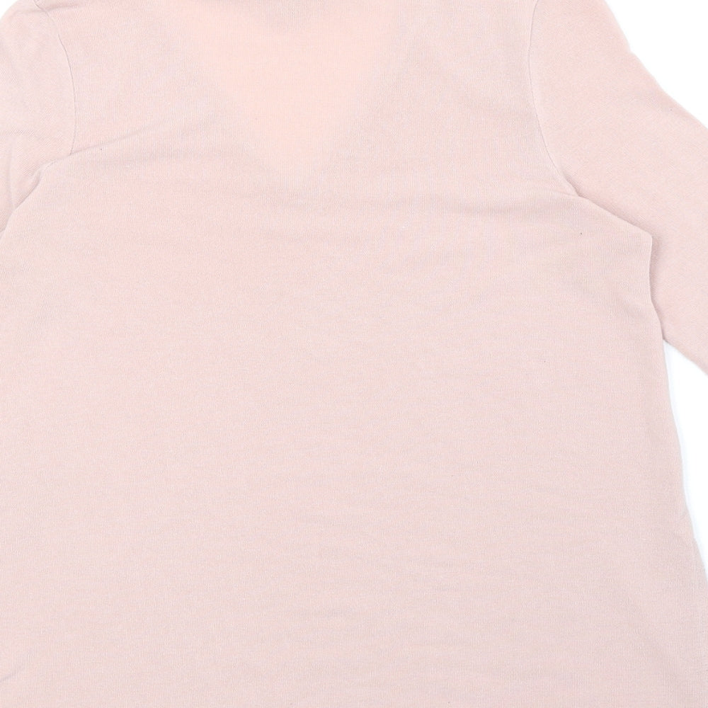 River Island Womens Pink Polyester Basic Blouse Size 10 V-Neck