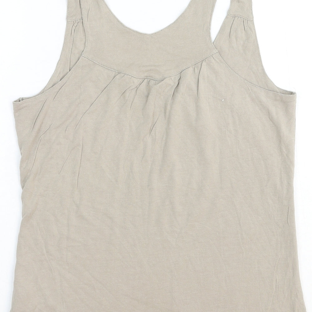 La Redoute Womens Beige Viscose Basic Tank Size 8 V-Neck