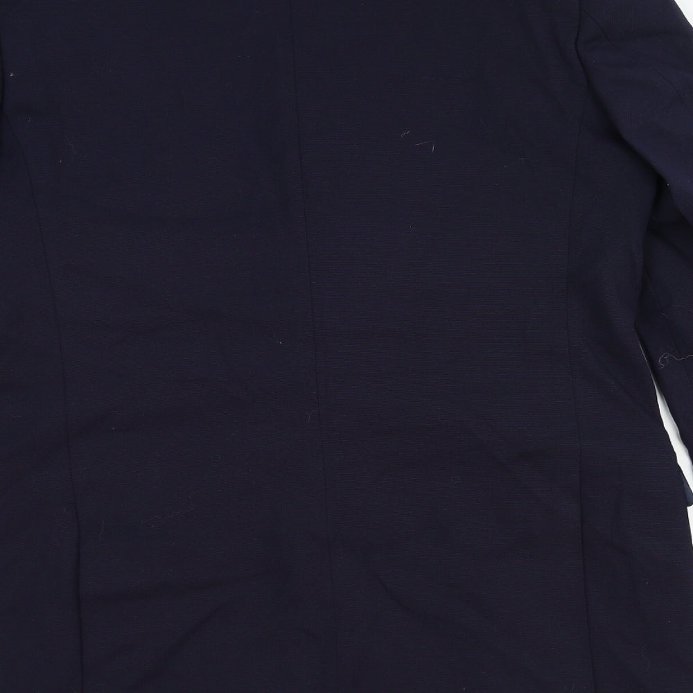 Marks & Spencer Mens Blue Paisley Wool Jacket Blazer Size XL Regular