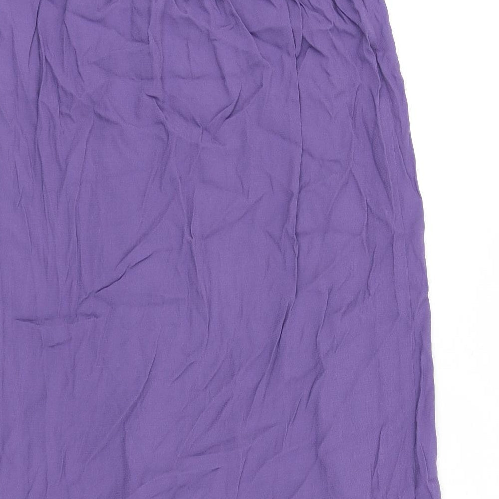 Marks & Spencer Womens Purple Polyester Peasant Skirt Size 10