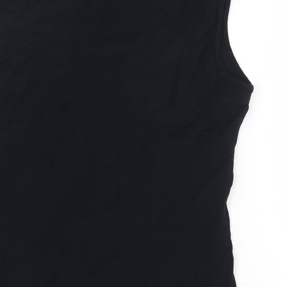 Elizabeth Shelton Womens Black Viscose Basic Tank Size 14 V-Neck