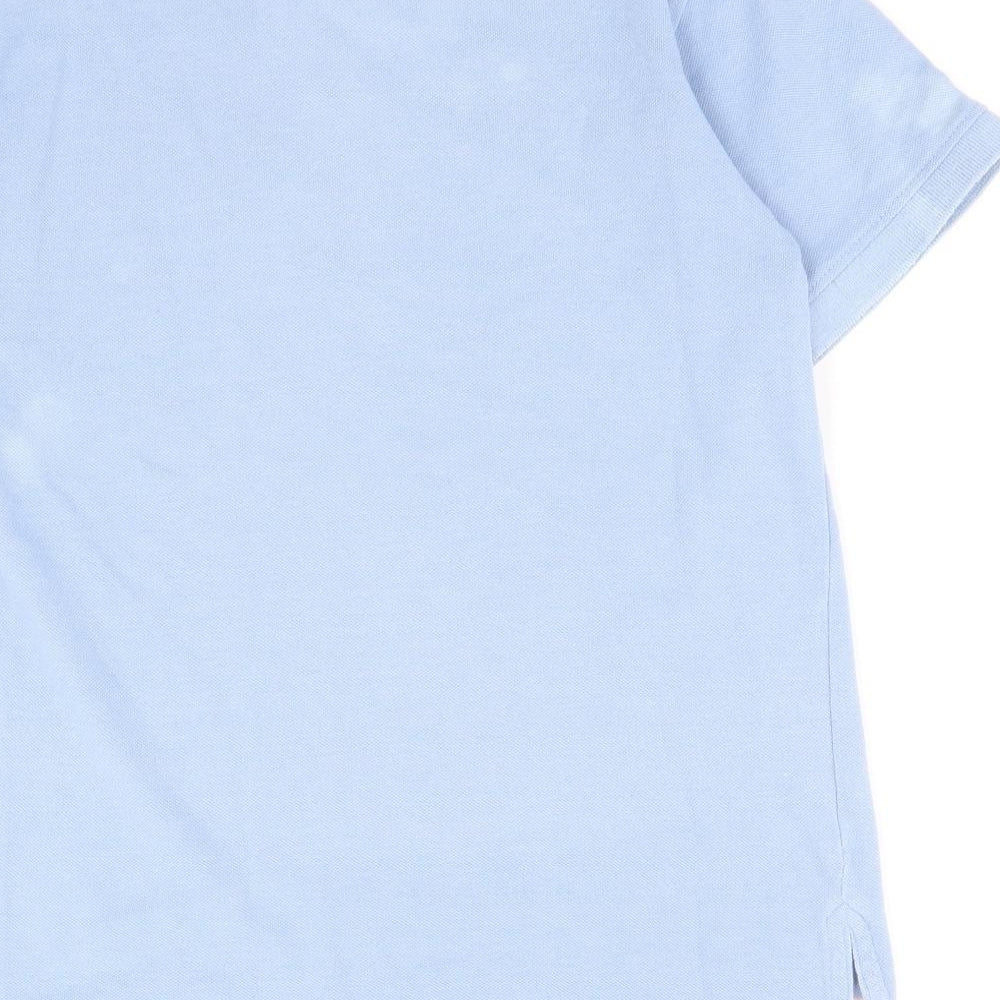 Rebel Boys Blue Cotton Basic Polo Size 11-12 Years Collared Button