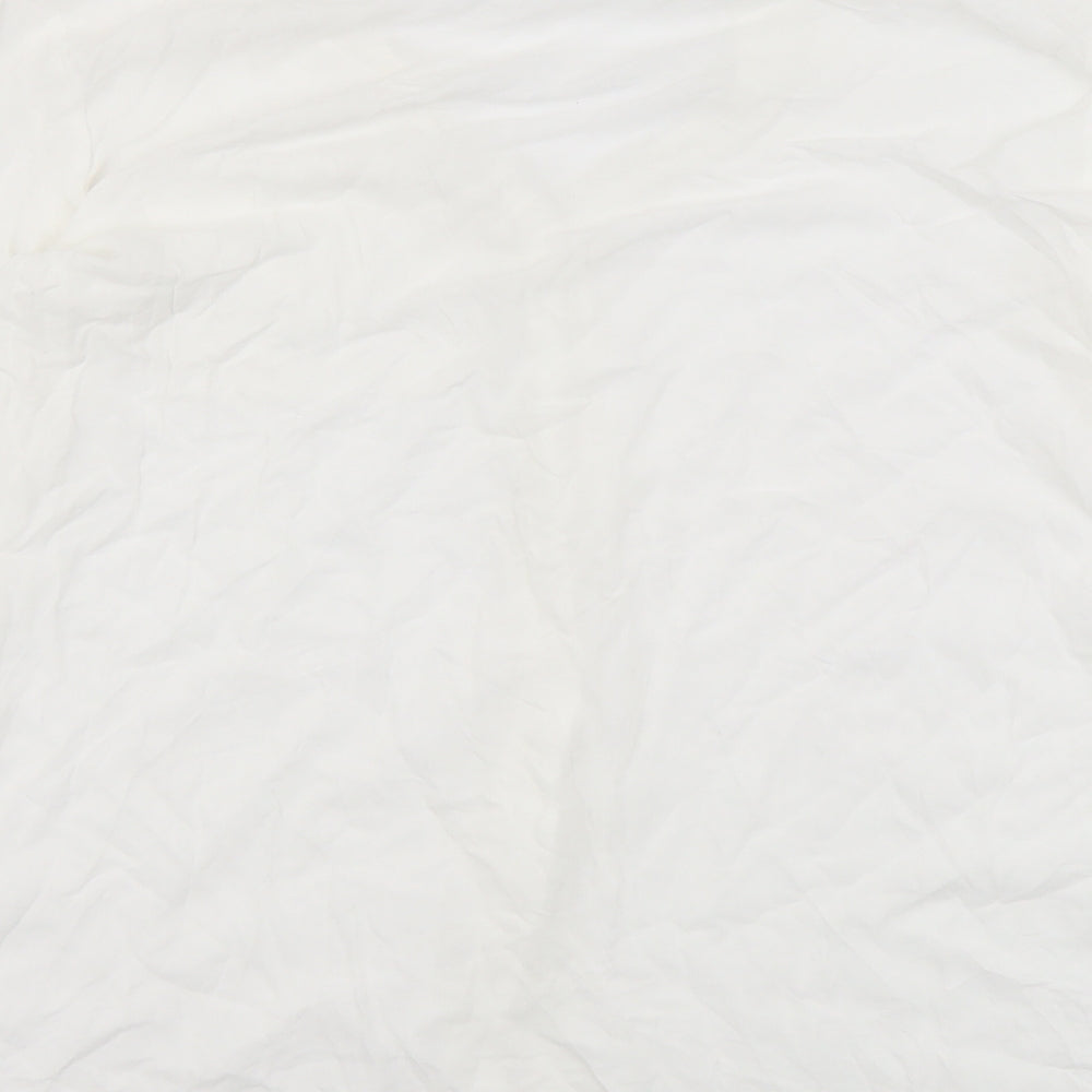VERO MODA Womens White Viscose Basic Button-Up Size L V-Neck