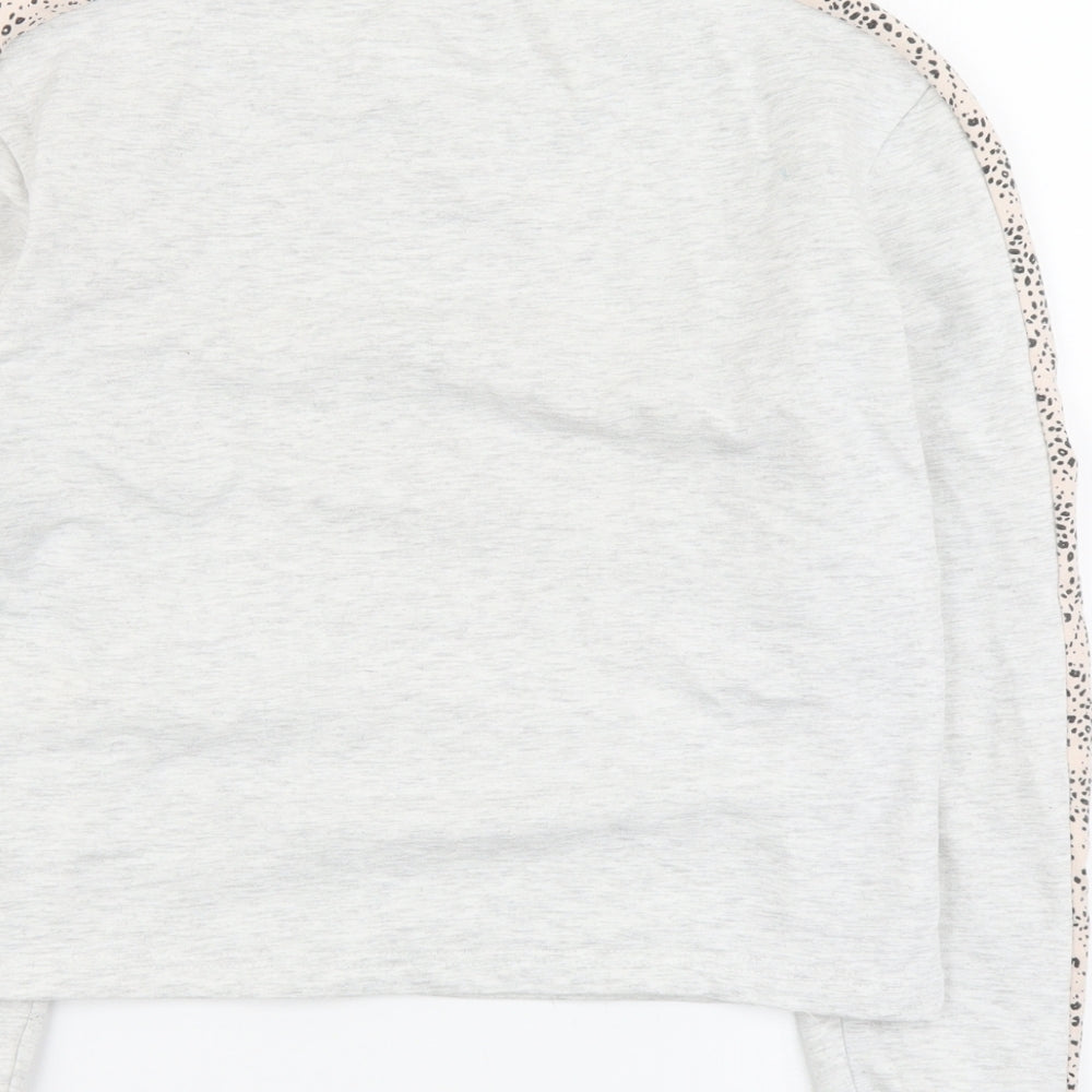 New Look Womens Grey Cotton Pullover Sweatshirt Size 8 Pullover