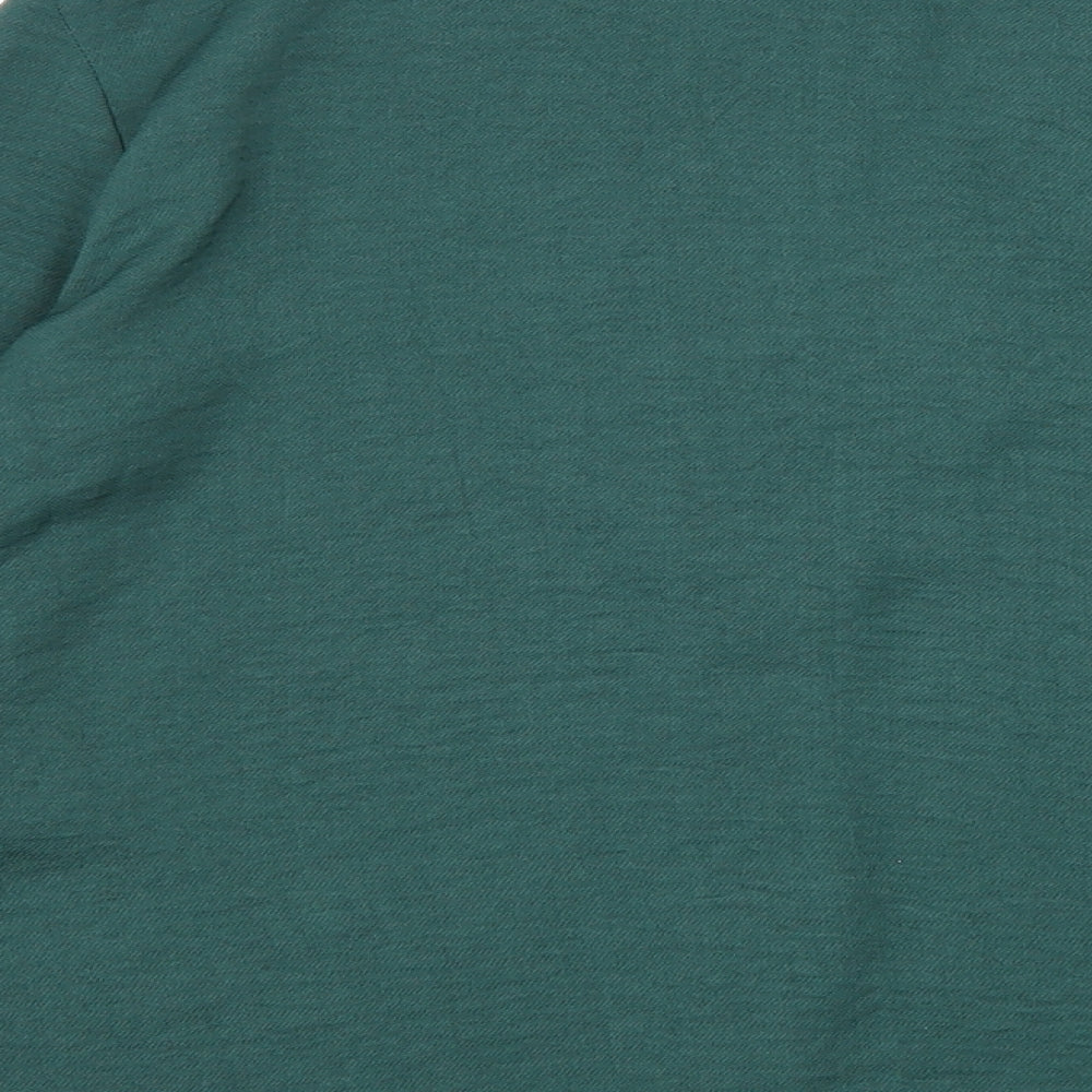 New Look Womens Green Polyester Basic Button-Up Size 6 V-Neck