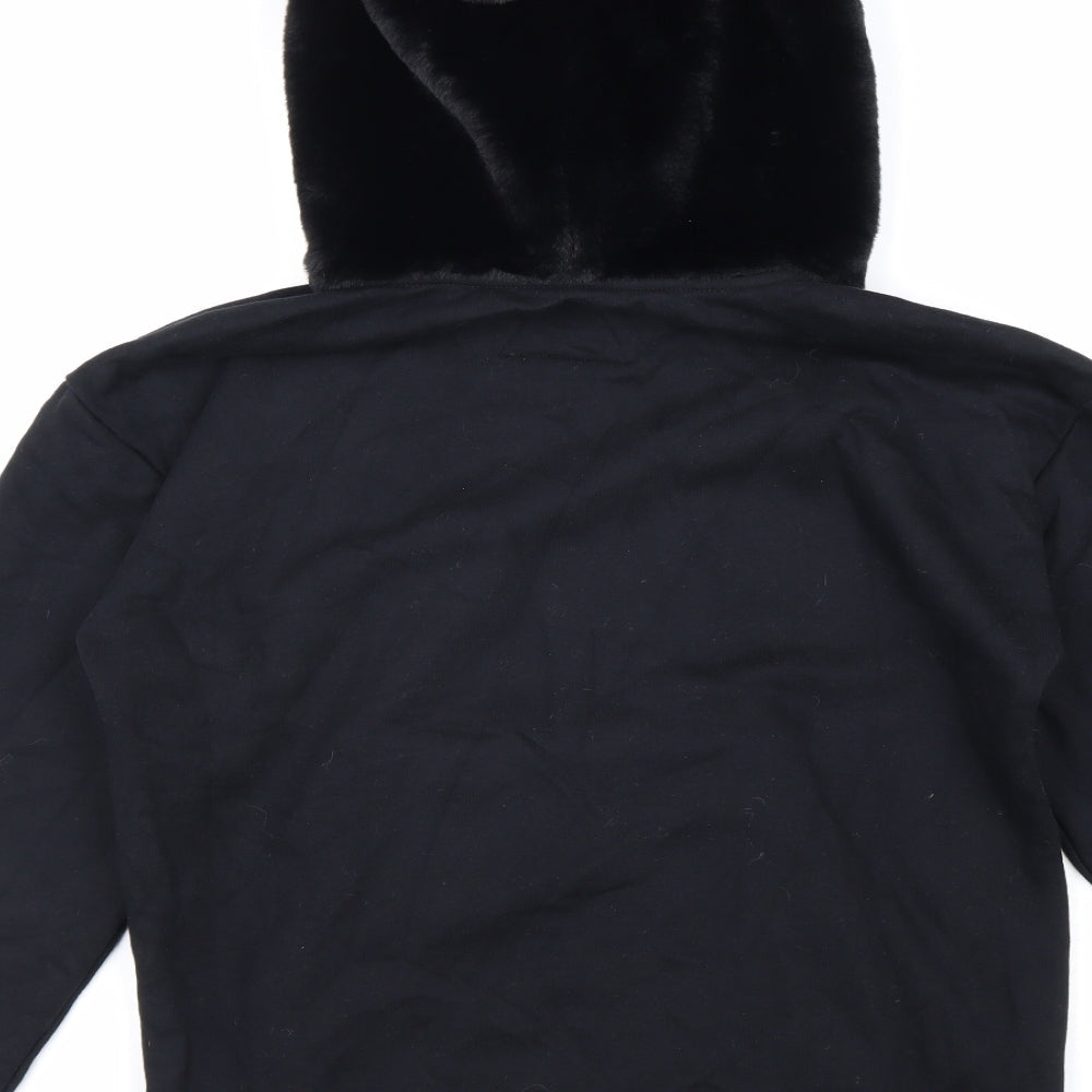 Mini Cream Womens Black Cotton Pullover Hoodie Size M Pullover