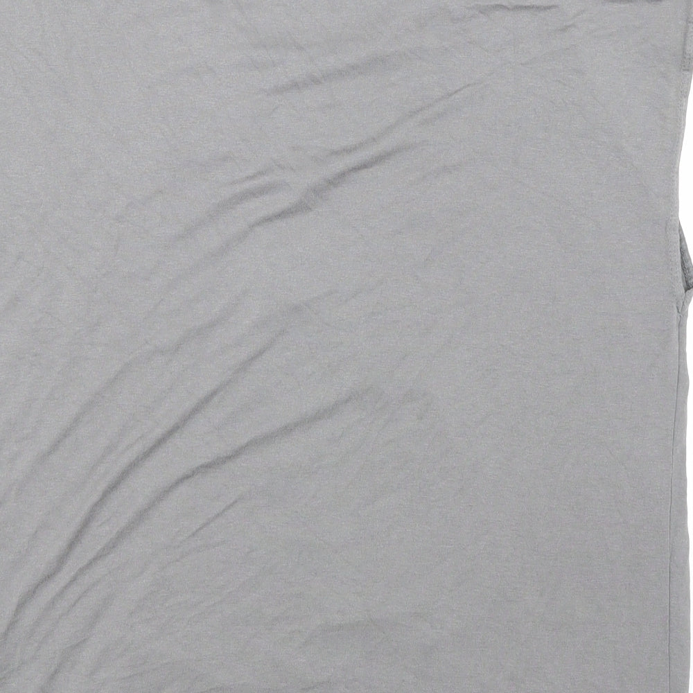 Max Studio Womens Grey Viscose Basic T-Shirt Size M Scoop Neck