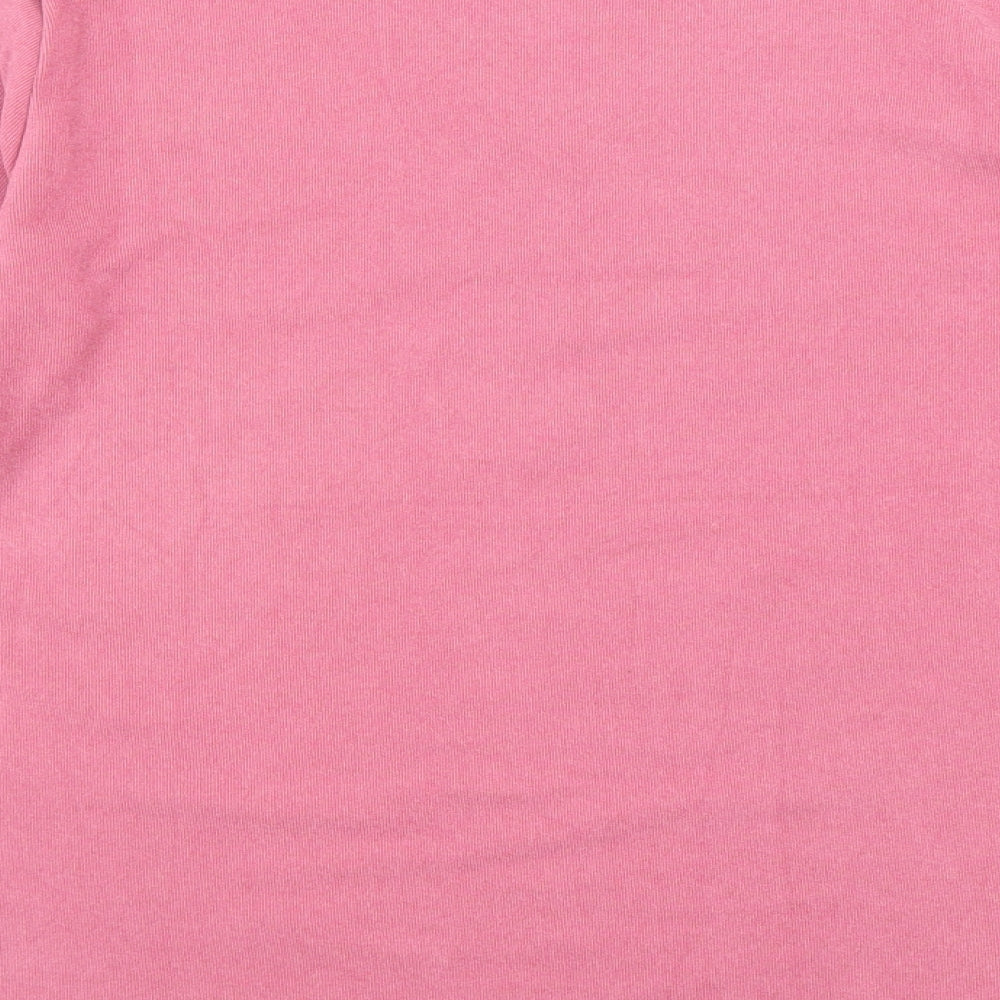 Preworn Womens Pink V-Neck Cotton Pullover Jumper Size M
