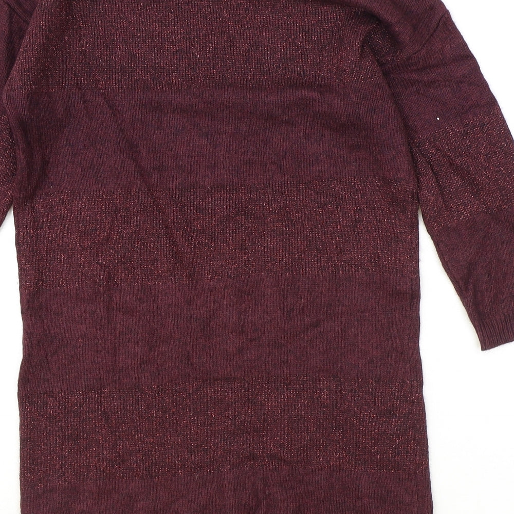 NEXT Womens Red Boat Neck Viscose Pullover Jumper Size 8