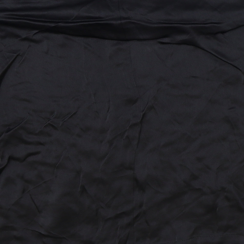 Zara Womens Black Viscose Basic Blouse Size L Round Neck