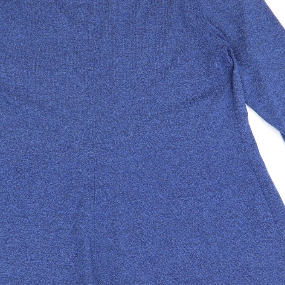 Marks & Spencer Womens Blue Polyester A-Line Size 14 Scoop Neck Pullover