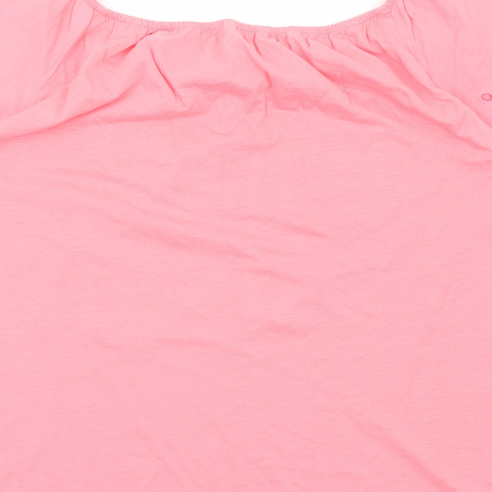 Dunnes Stores Womens Pink Viscose Basic Blouse Size S Round Neck