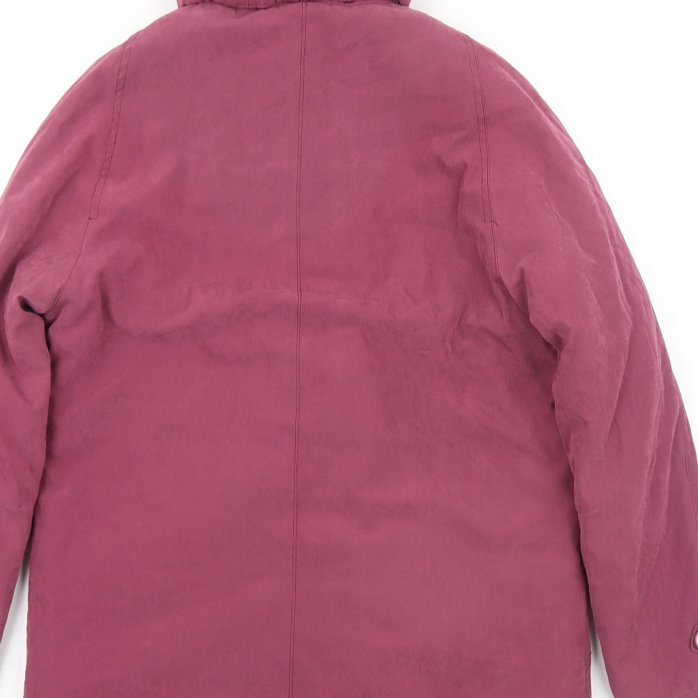 Eliza Gray Womens Purple Overcoat Coat Size 10 Zip