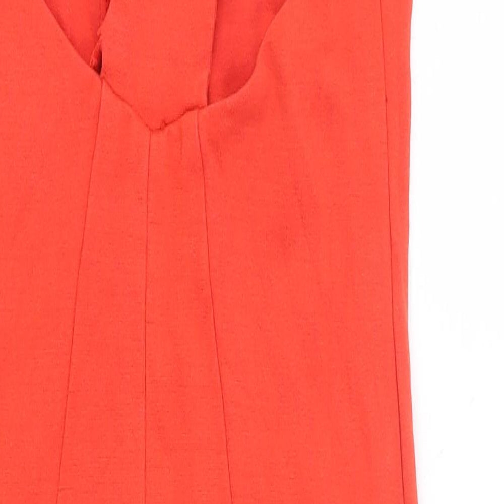 ASOS Womens Red Viscose A-Line Size 10 Round Neck Pullover