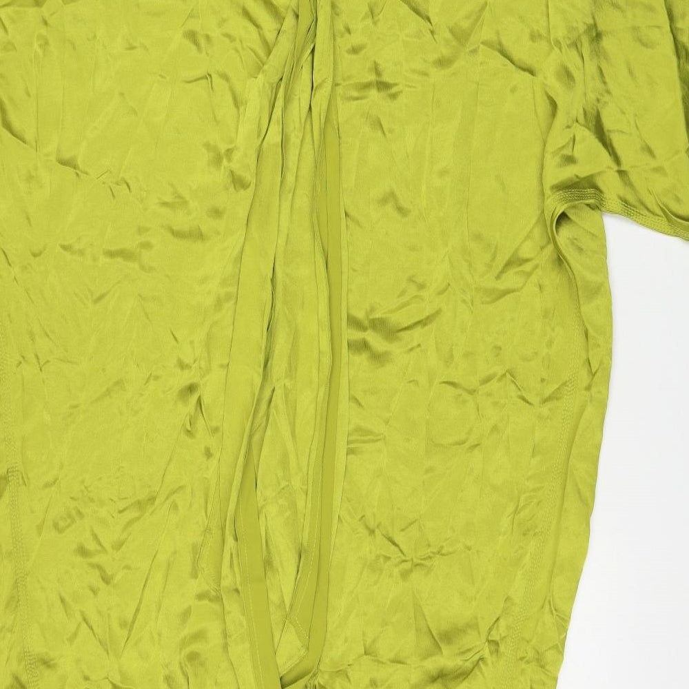 Zara Womens Green Viscose A-Line Size M Cowl Neck Pullover