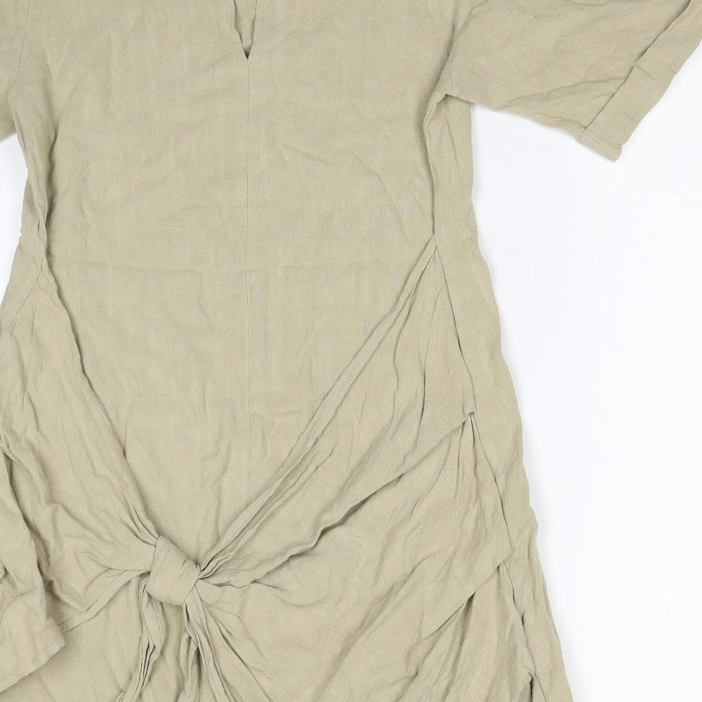 ASOS Womens Beige Viscose T-Shirt Dress Size 8 Round Neck Pullover