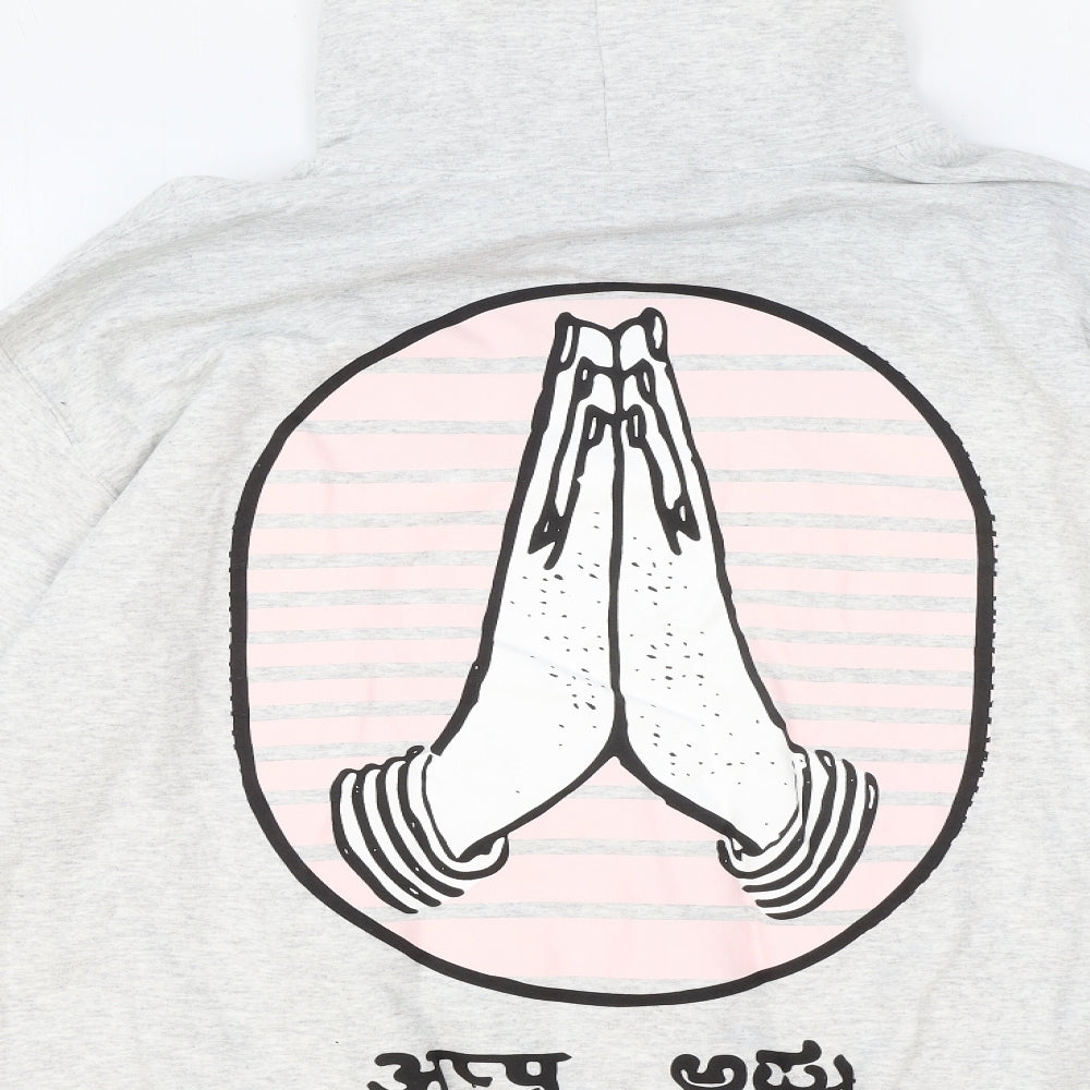 HNR LON Womens Grey Cotton Pullover Hoodie Size S Pullover