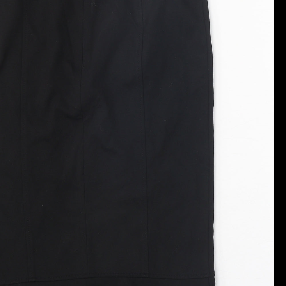 Country Casuals Womens Black Viscose Trumpet Skirt Size 10 Zip