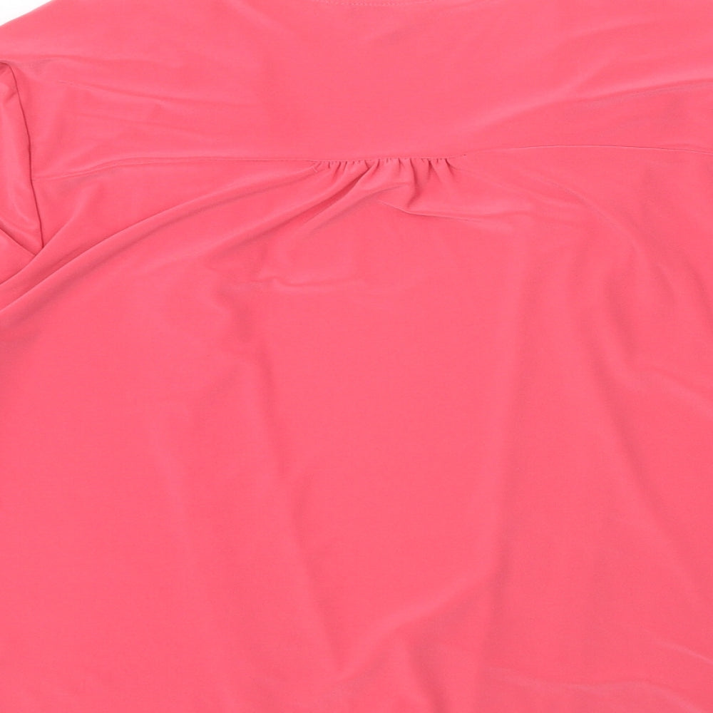 Nightingales Womens Pink V-Neck Polyester Cardigan Jumper Size 16