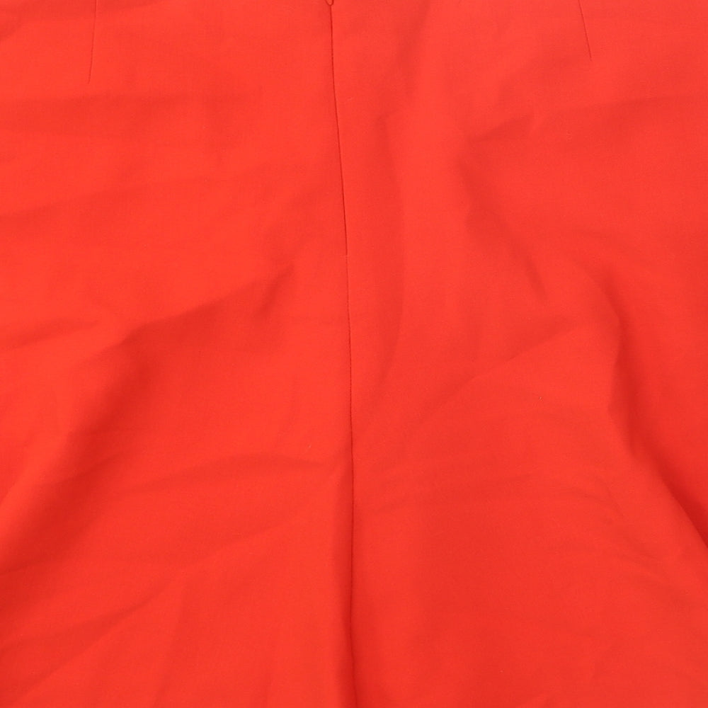 Marks & Spencer Womens Red Polyester Skater Skirt Size 37 in Zip