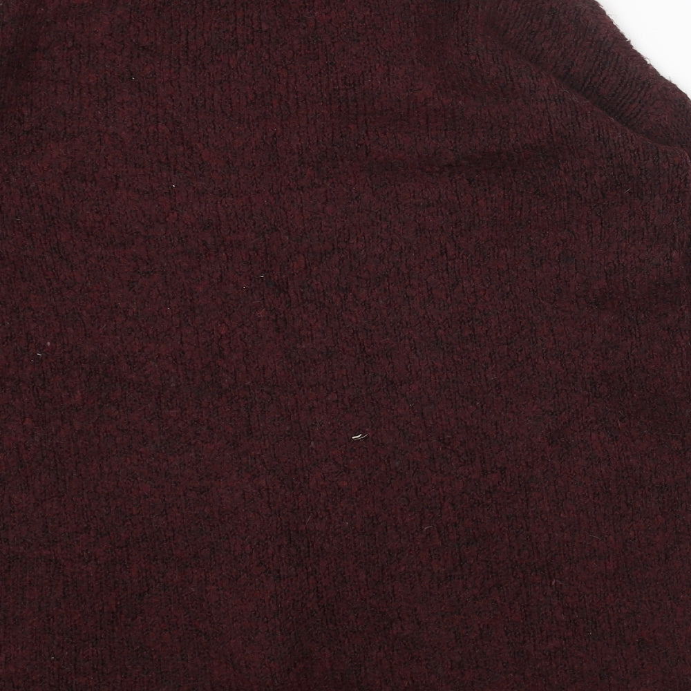 Only Womens Red High Neck Acrylic Pullover Jumper Size S