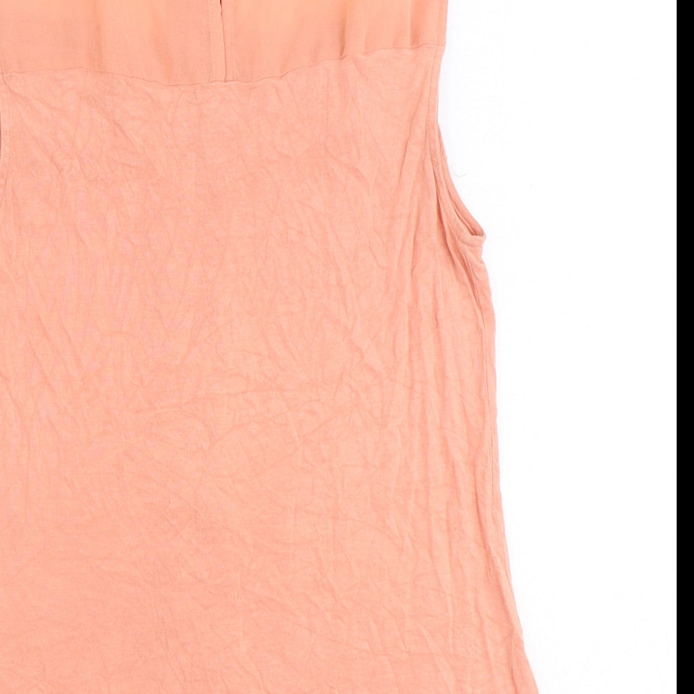 Oasis Womens Pink Viscose Basic Tank Size L Round Neck