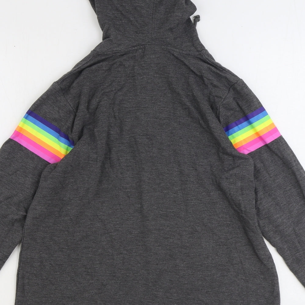 Peacocks Boys Grey Polyester Pullover Hoodie Size 10 Years Pullover