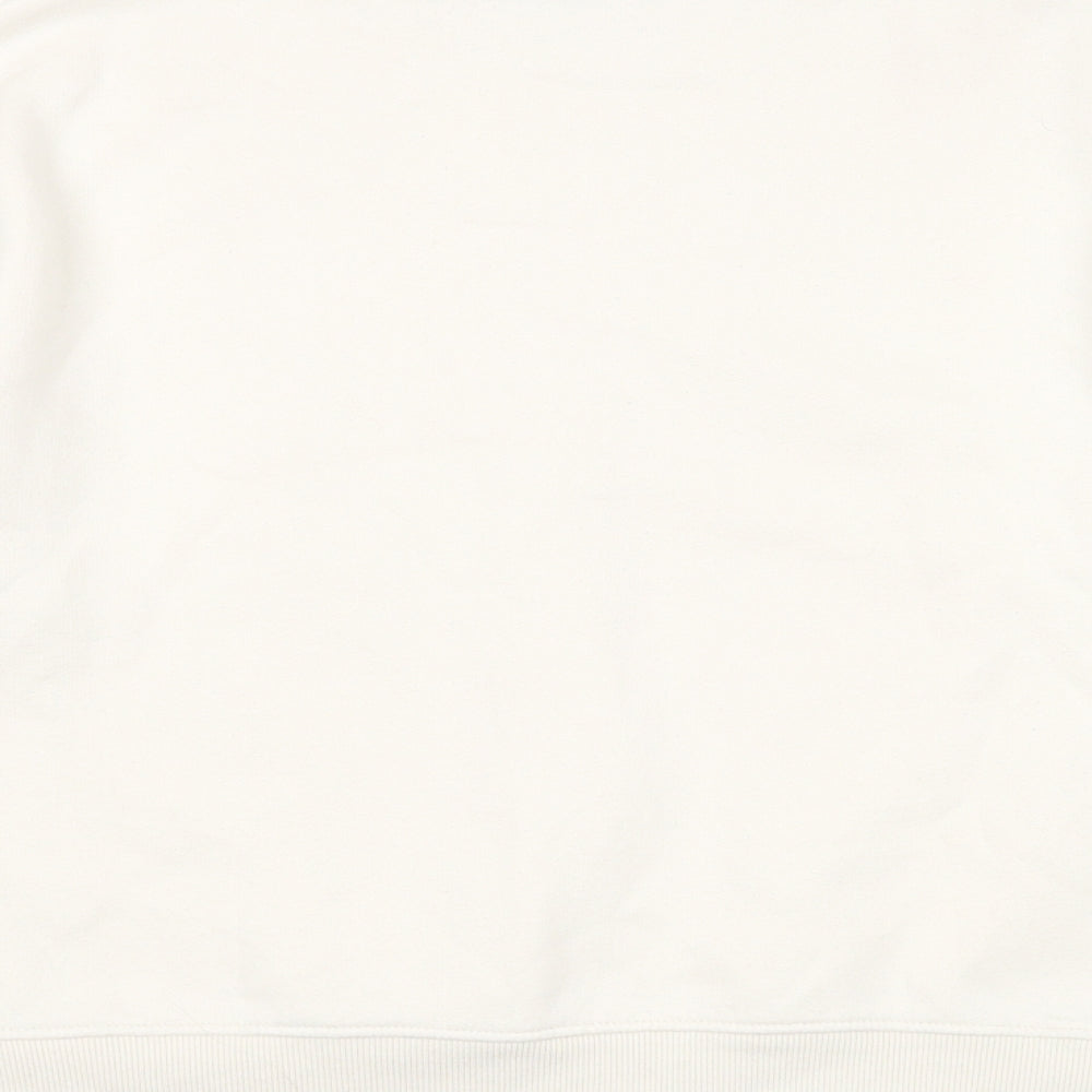 Oasis Womens White Cotton Pullover Sweatshirt Size L Pullover