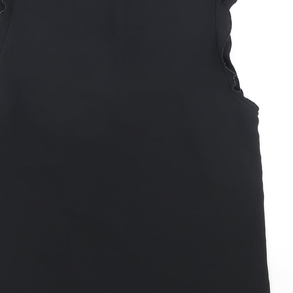H&M Womens Black Polyester Basic Tank Size 6 V-Neck