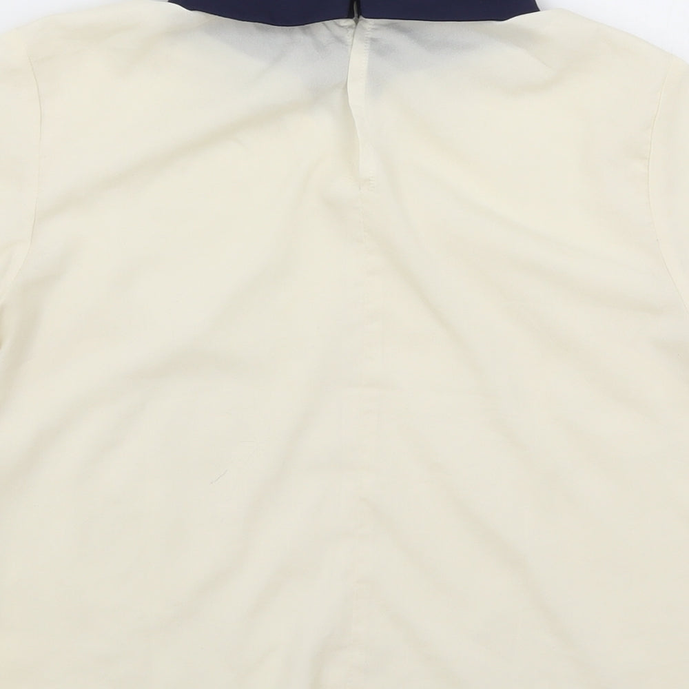 Louche Womens Ivory Polyester Basic Blouse Size 10 Collared