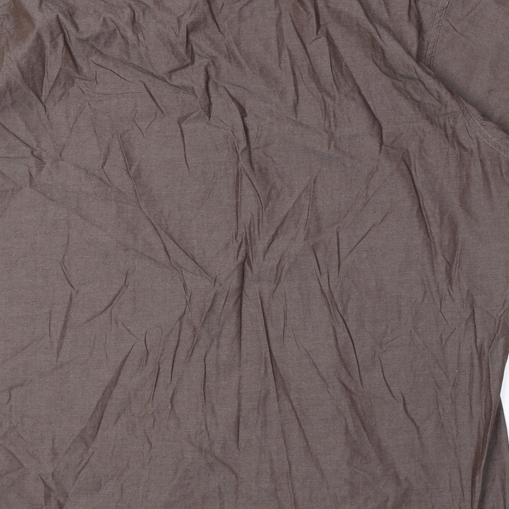 Kenneth Cole Womens Brown 100% Cotton Basic Button-Up Size 16 Collared
