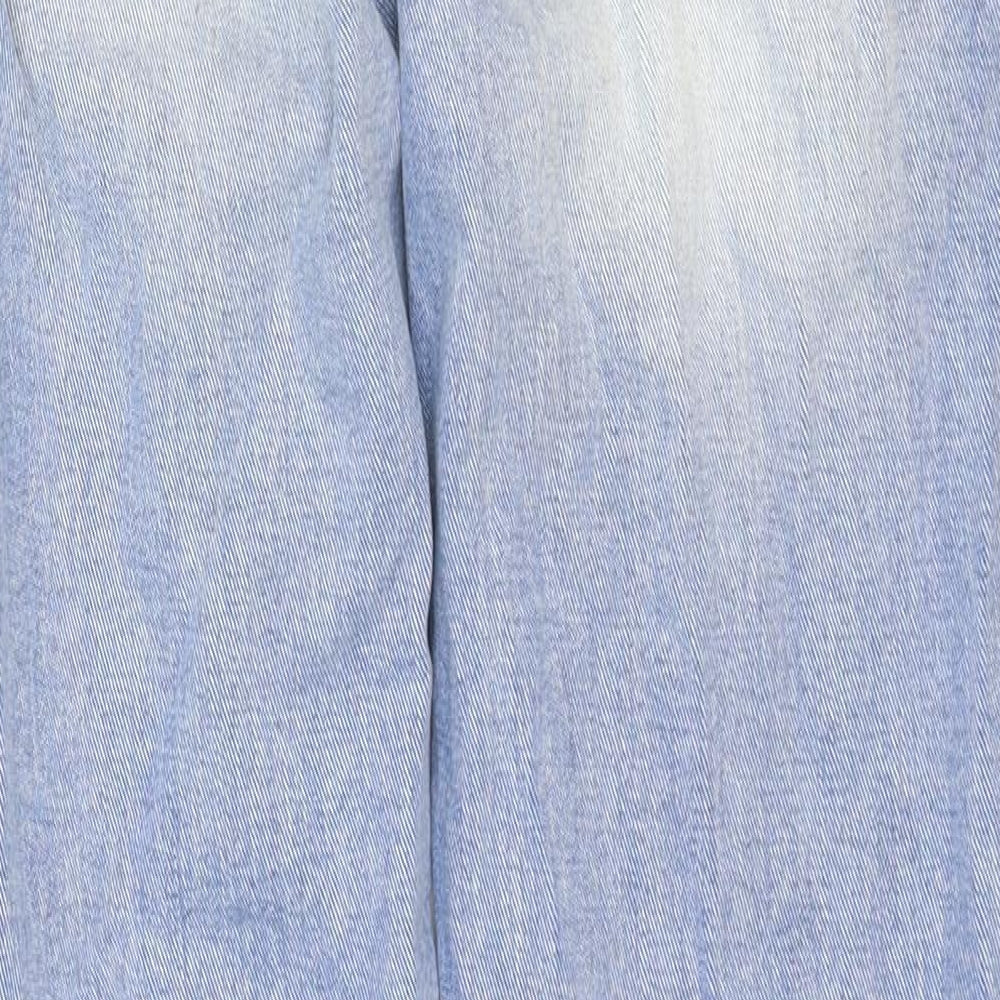 Miss Denim Womens Blue Cotton Straight Jeans Size 8 Regular Zip