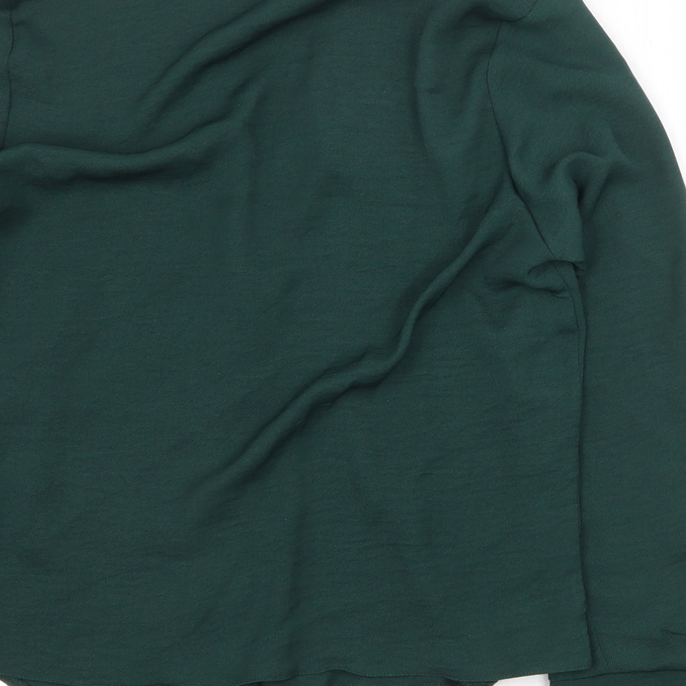 New Look Womens Green Polyester Basic Blouse Size 6 V-Neck