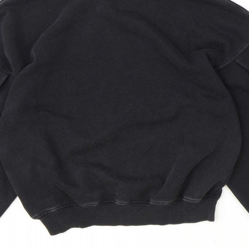 H&M Womens Black Cotton Pullover Sweatshirt Size S Pullover