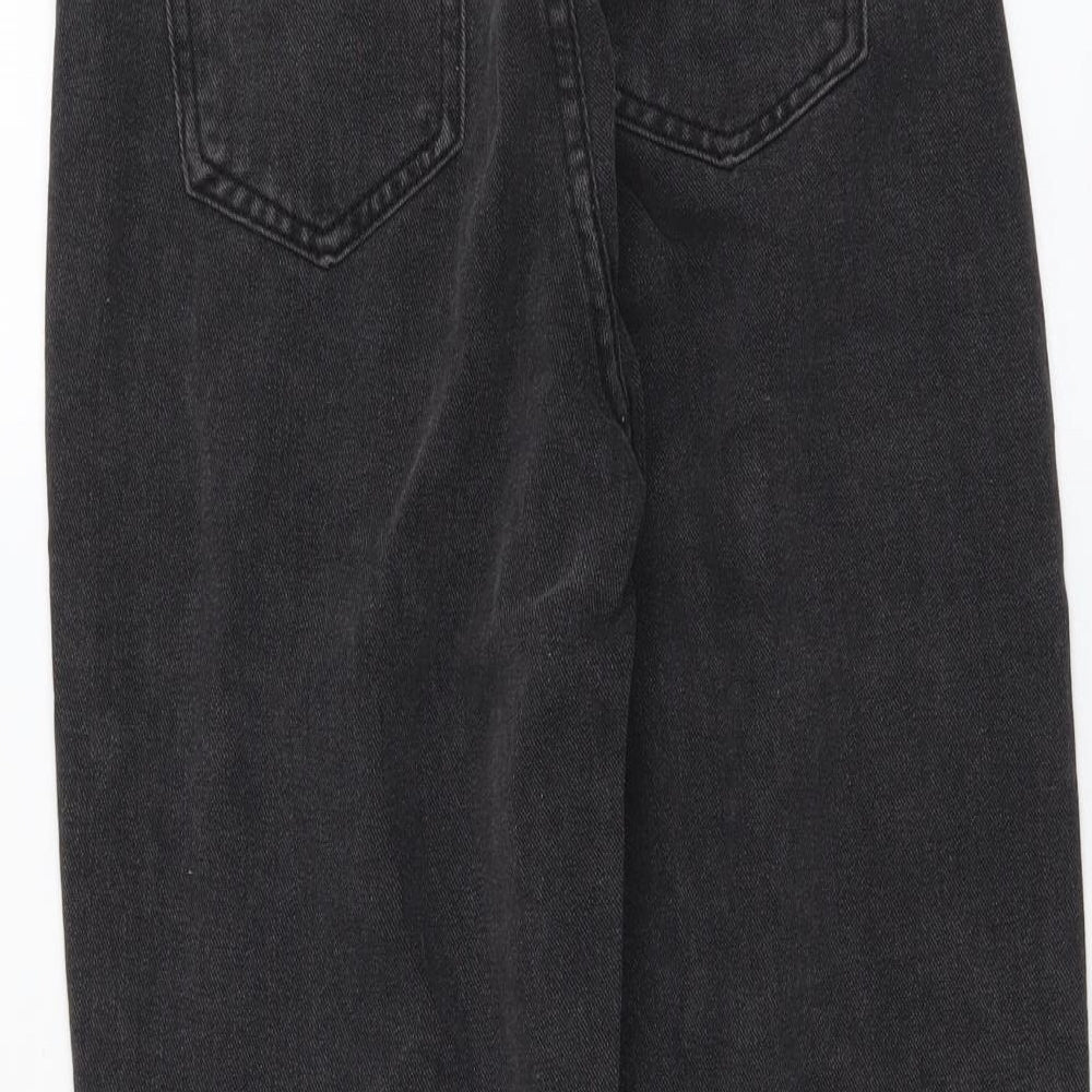 Preworn Womens Grey Cotton Straight Jeans Size S L23 in Regular Button