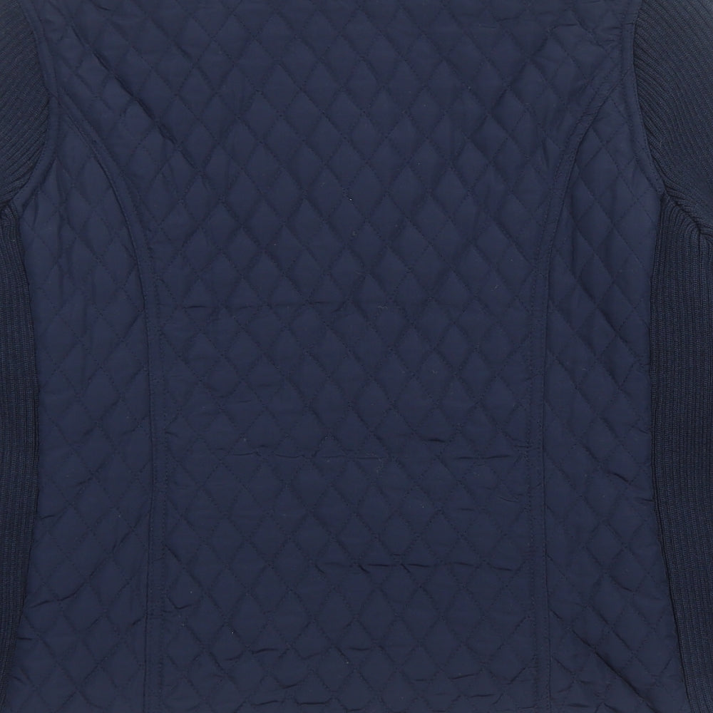 DASH Womens Blue Quilted Jacket Size 12 Zip